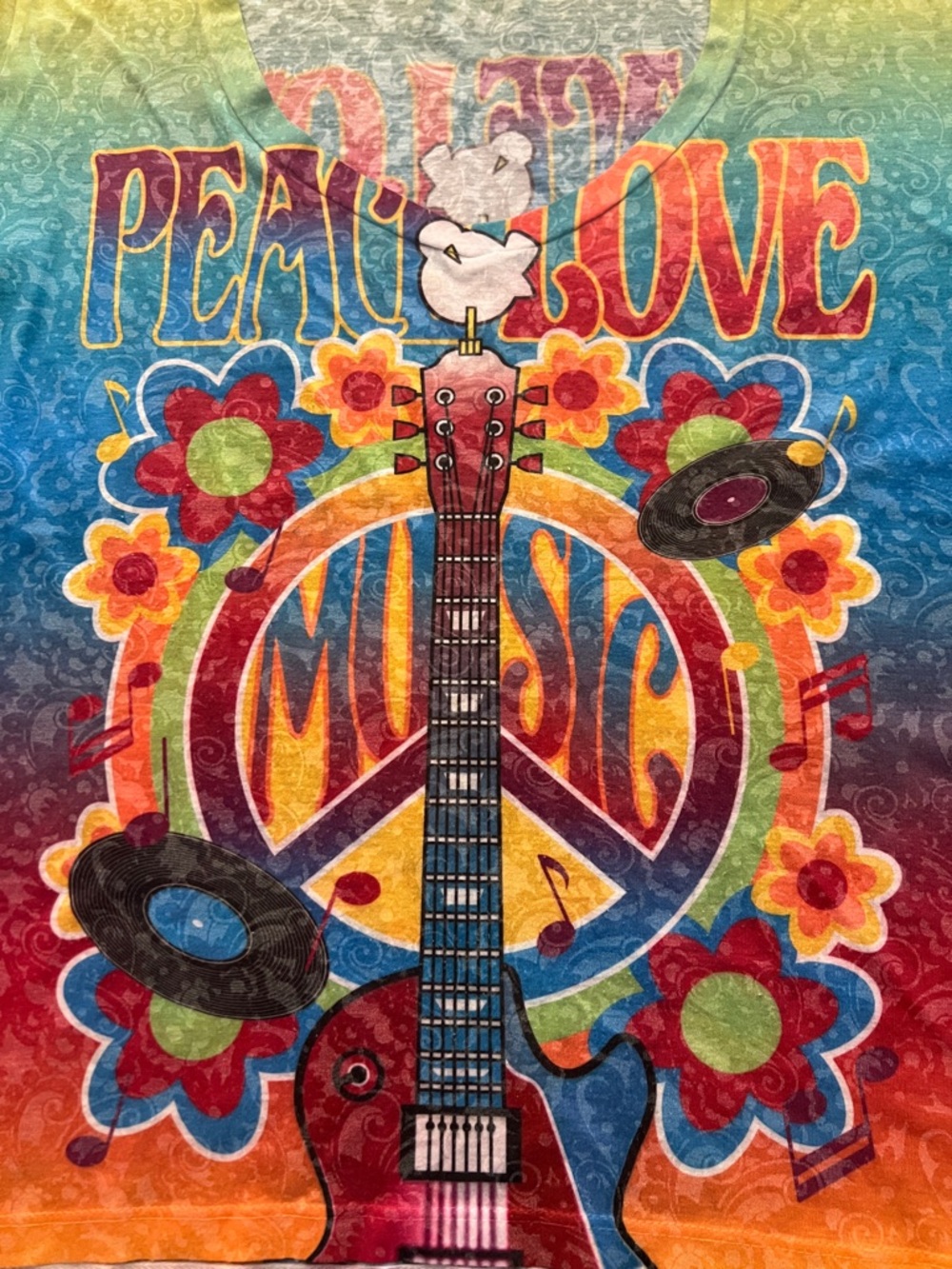 Peace Love Music Graphic Tee - Size XL - Picture 3 of 4